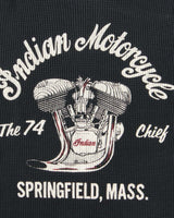 Vintage 1990s Indian Motorcycle Waffle Knit Cotton Long Sleeve T-Shirt - L