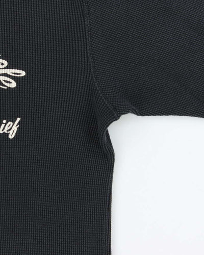 Vintage 1990s Indian Motorcycle Waffle Knit Cotton Long Sleeve T-Shirt - L