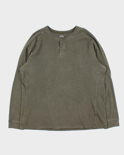 Vintage Arc'teryx Khaki Long Sleeve Henley T-Shirt - XL