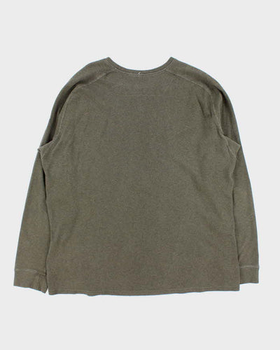Vintage Arc'teryx Khaki Long Sleeve Henley T-Shirt - XL