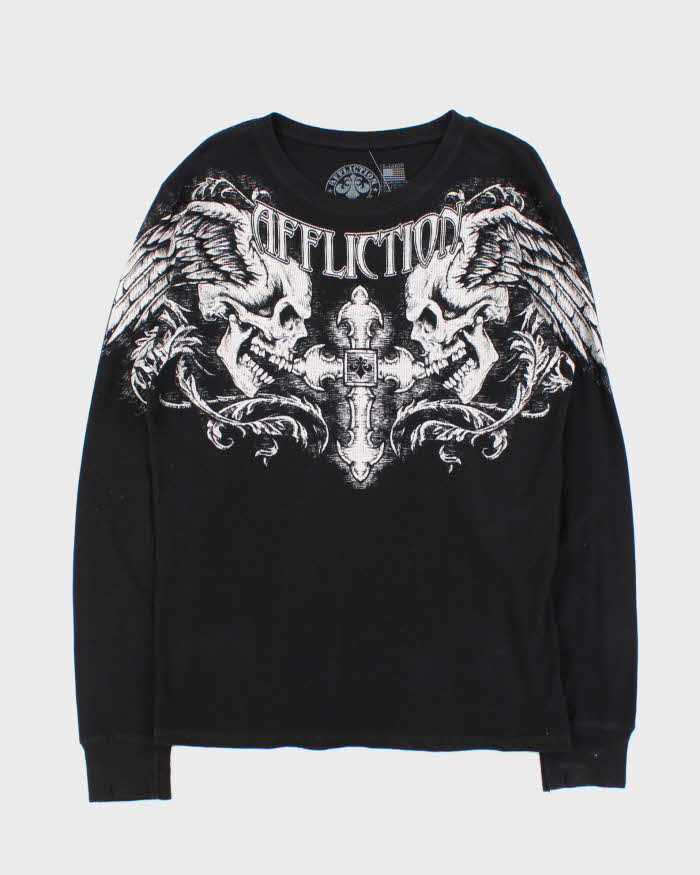 Vintage Y2K 00s Affliction Long Sleeve Waffle Knit T-Shirt - XL