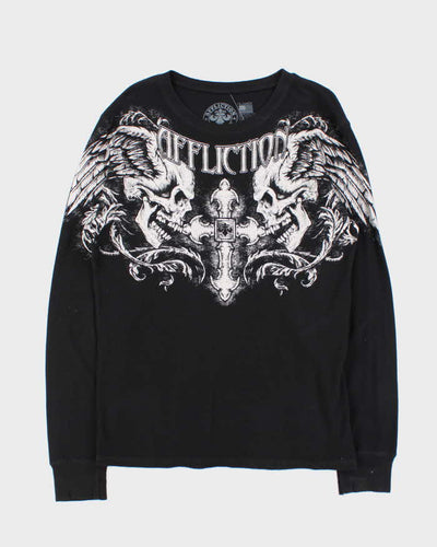 Vintage Y2K 00s Affliction Long Sleeve Waffle Knit T-Shirt - XL