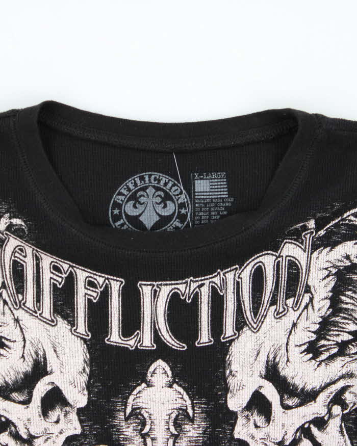Vintage Y2K 00s Affliction Long Sleeve Waffle Knit T-Shirt - XL