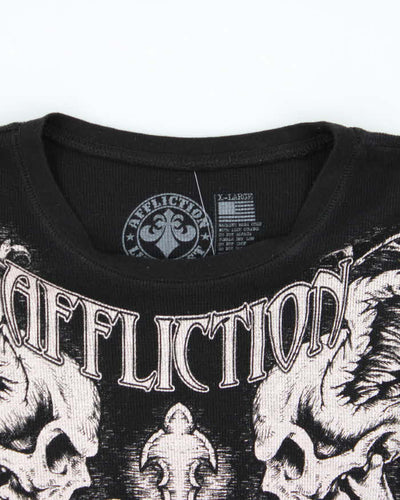 Vintage Y2K 00s Affliction Long Sleeve Waffle Knit T-Shirt - XL