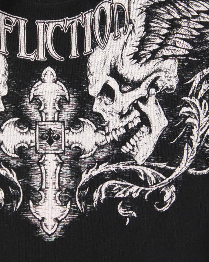 Vintage Y2K 00s Affliction Long Sleeve Waffle Knit T-Shirt - XL