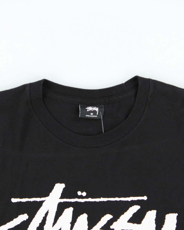 Stussy Spell Out Cracked Print Long Sleeve T-Shirt - M