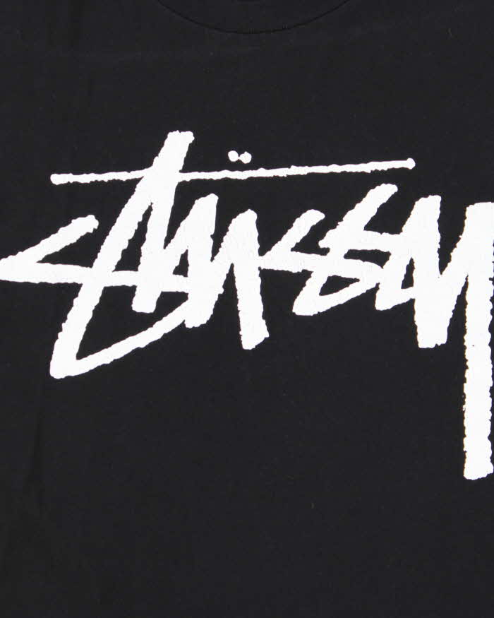Stussy Spell Out Cracked Print Long Sleeve T-Shirt - M
