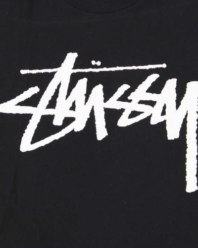 Stussy Spell Out Cracked Print Long Sleeve T-Shirt - M