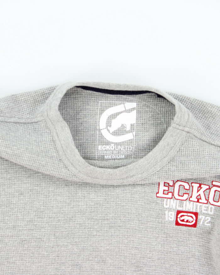 Vintage Y2K 00s Ecko UNLTD Waffle Knit Long Sleeve T-Shirt - M
