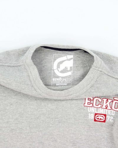 Vintage Y2K 00s Ecko UNLTD Waffle Knit Long Sleeve T-Shirt - M