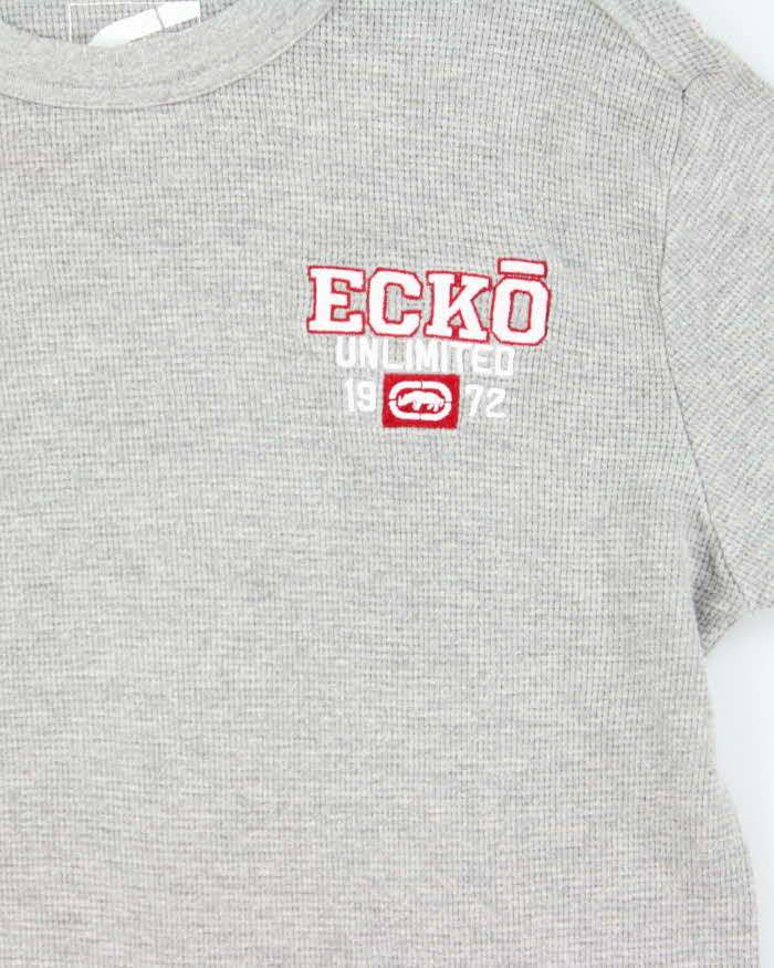 Vintage Y2K 00s Ecko UNLTD Waffle Knit Long Sleeve T-Shirt - M
