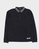 Vintage True Religion Jacquard Long Sleeve Polo Shirt - XL