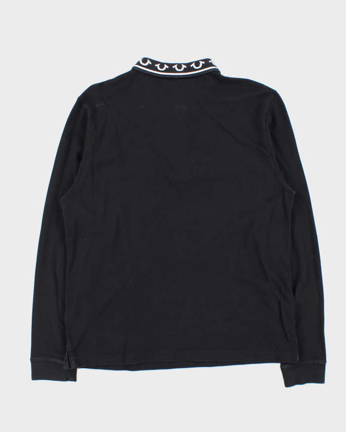 Vintage True Religion Jacquard Long Sleeve Polo Shirt - XL