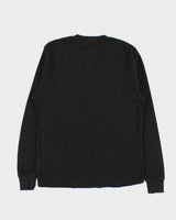 True Religion Black Waffle Knit Long Sleeve Henley T-Shirt - M