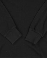 True Religion Black Waffle Knit Long Sleeve Henley T-Shirt - M