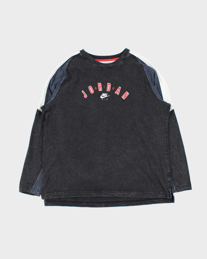 Vintage Nike Air Jordan Cement Spell Out Long Sleeve T-Shirt - XXL