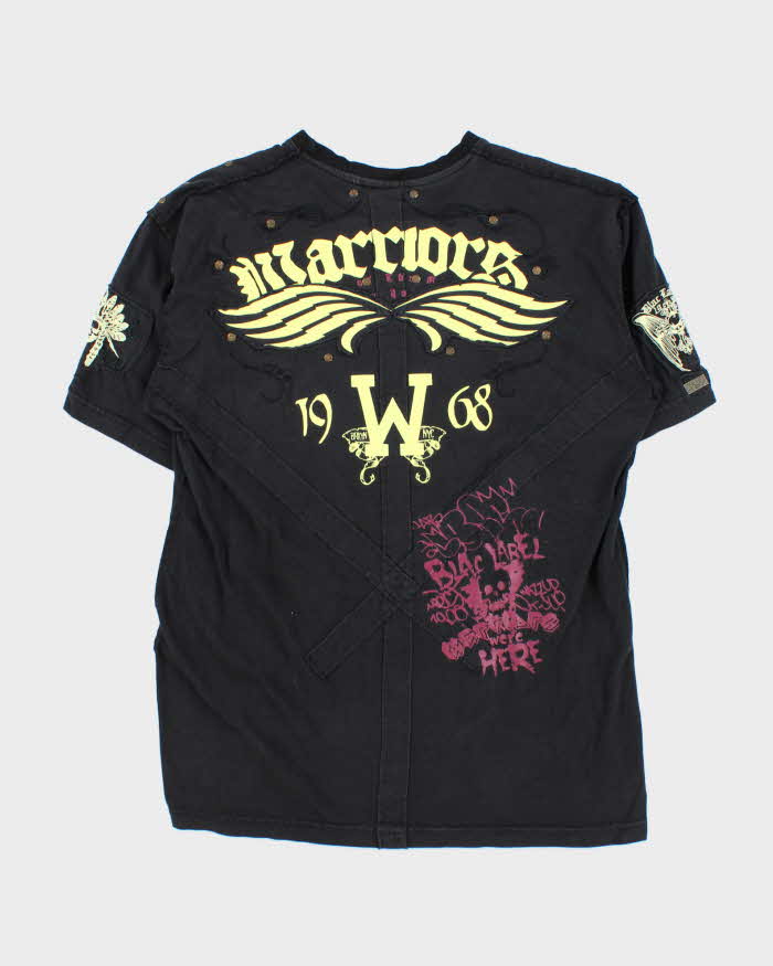 Vintage Y2K 00s Blac Label Gothic Exposed Hem T-Shirt - XL