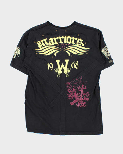 Vintage Y2K 00s Blac Label Gothic Exposed Hem T-Shirt - XL