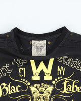 Vintage Y2K 00s Blac Label Gothic Exposed Hem T-Shirt - 2XL