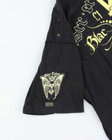 Vintage Y2K 00s Blac Label Gothic Exposed Hem T-Shirt - 2XL