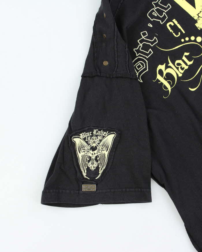 Vintage Y2K 00s Blac Label Gothic Exposed Hem T-Shirt - XL