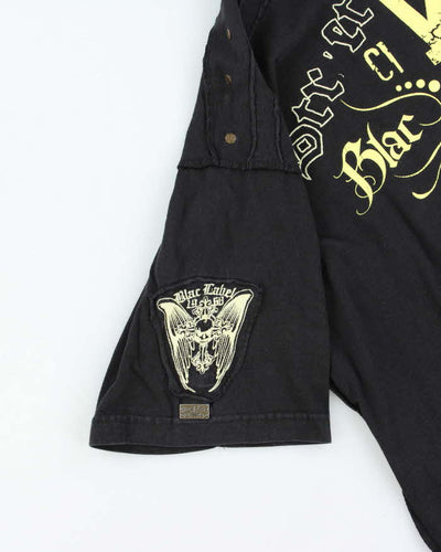 Vintage Y2K 00s Blac Label Gothic Exposed Hem T-Shirt - XL