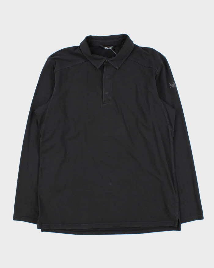 Arc'teryx Black Captive Long Sleeve Polo Shirt - L