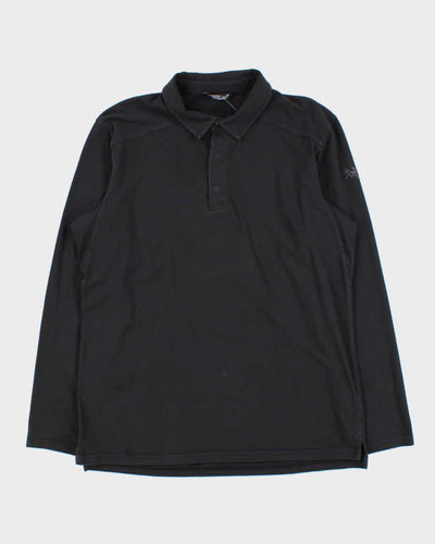 Arc'teryx Black Captive Long Sleeve Polo Shirt - L
