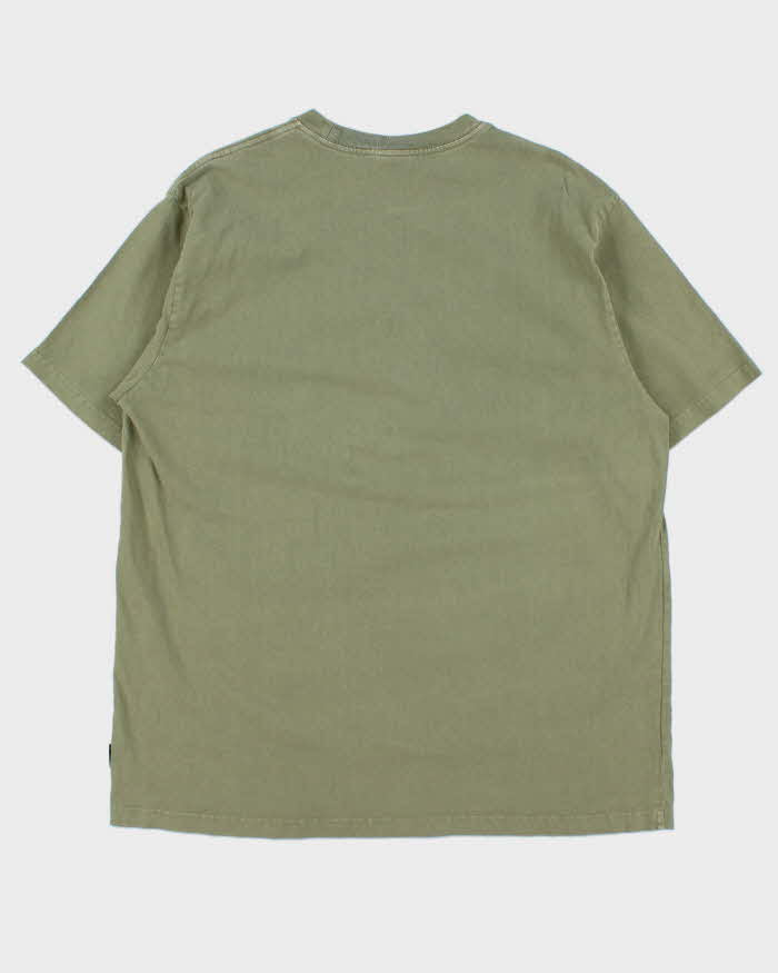 Vintage Stussy Khaki Thick Cotton Crewneck T-Shirt - L