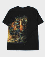 Vintage 90s Dragon Graphic Black Crewneck T-Shirt - XL