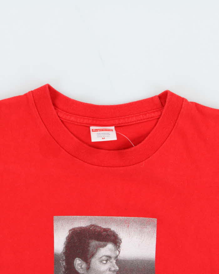 SS2017 Supreme Micheal Jackson Red Crewneck T-Shirt - M