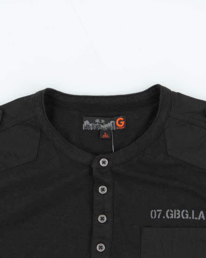 Vintage Y2K 00s G By Guess Military Style Long Sleeve Henley T-Shirt - L