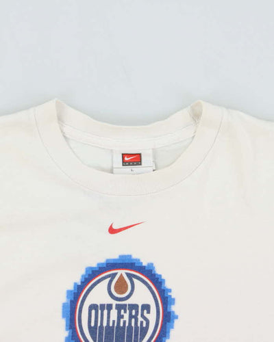 Vintage 00s Nike Centre Swoosh Edmonton Oilers NHL Long Sleeve T-Shirt - L