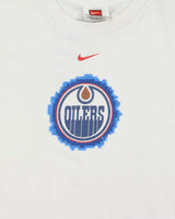 Vintage 00s Nike Centre Swoosh Edmonton Oilers NHL Long Sleeve T-Shirt - L