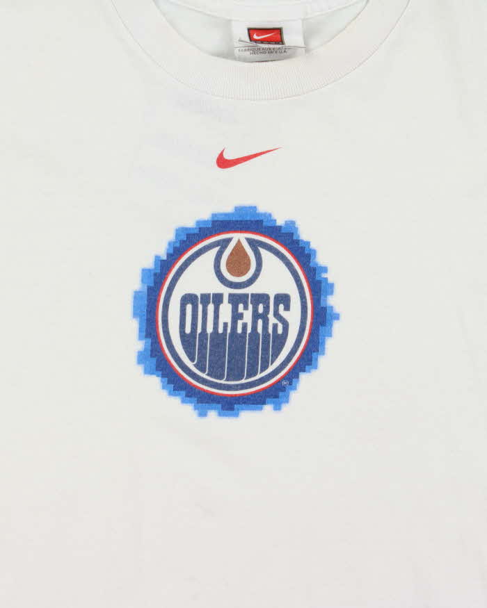 Vintage 00s Nike Centre Swoosh Edmonton Oilers NHL Long Sleeve T-Shirt - L