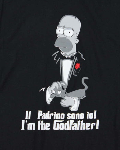 Vintage 1990s Spanish Simpsons Homer Godfather T-Shirt - L