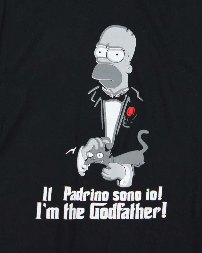 Vintage 1990s Spanish Simpsons Homer Godfather T-Shirt - L