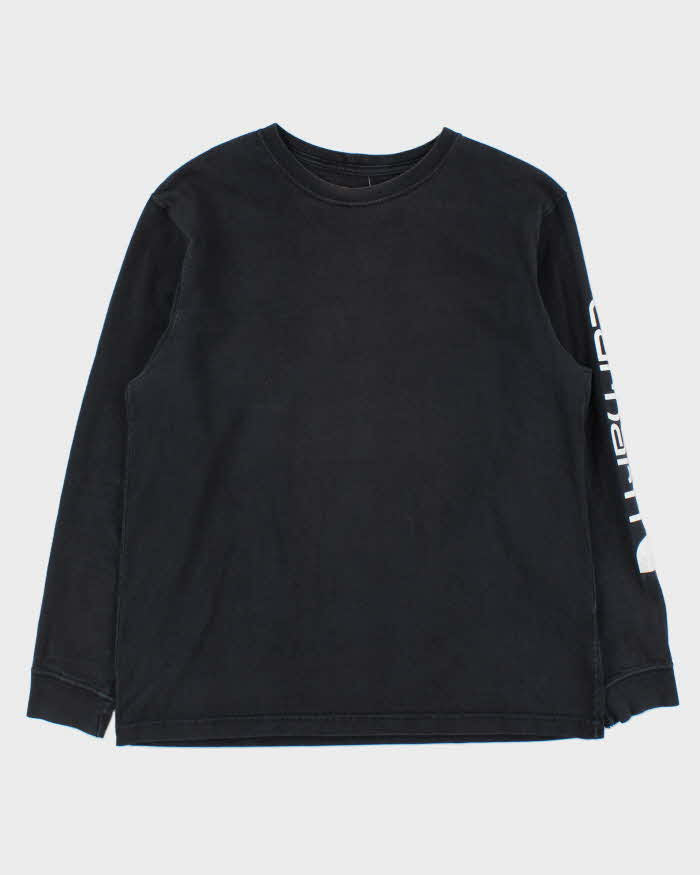 Vintage Carhartt Sleeve Logo Navy Long Sleeve T-Shirt - M