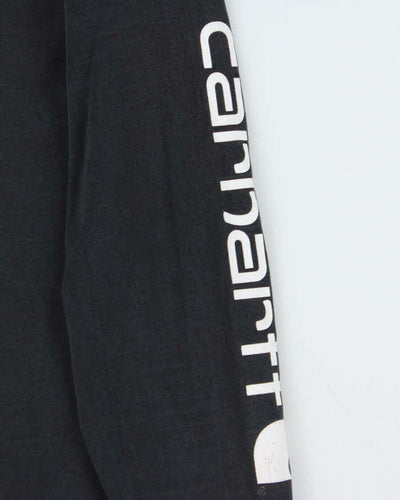 Vintage Carhartt Sleeve Logo Navy Long Sleeve T-Shirt - M