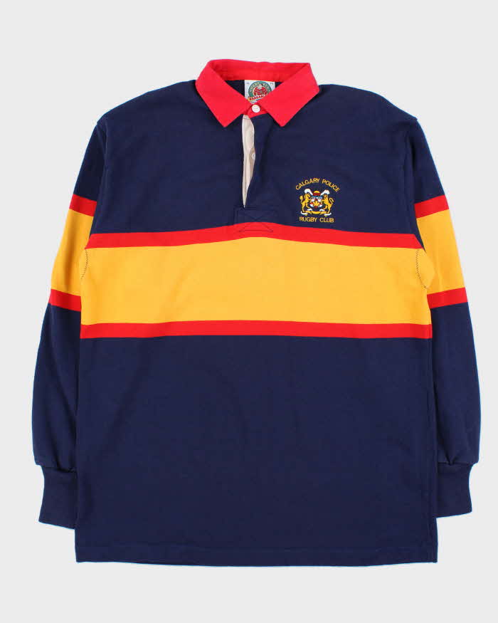 Vintage 1990s Barbarian Rugby Wear Calgary Police RC Rugby Shirt - XL