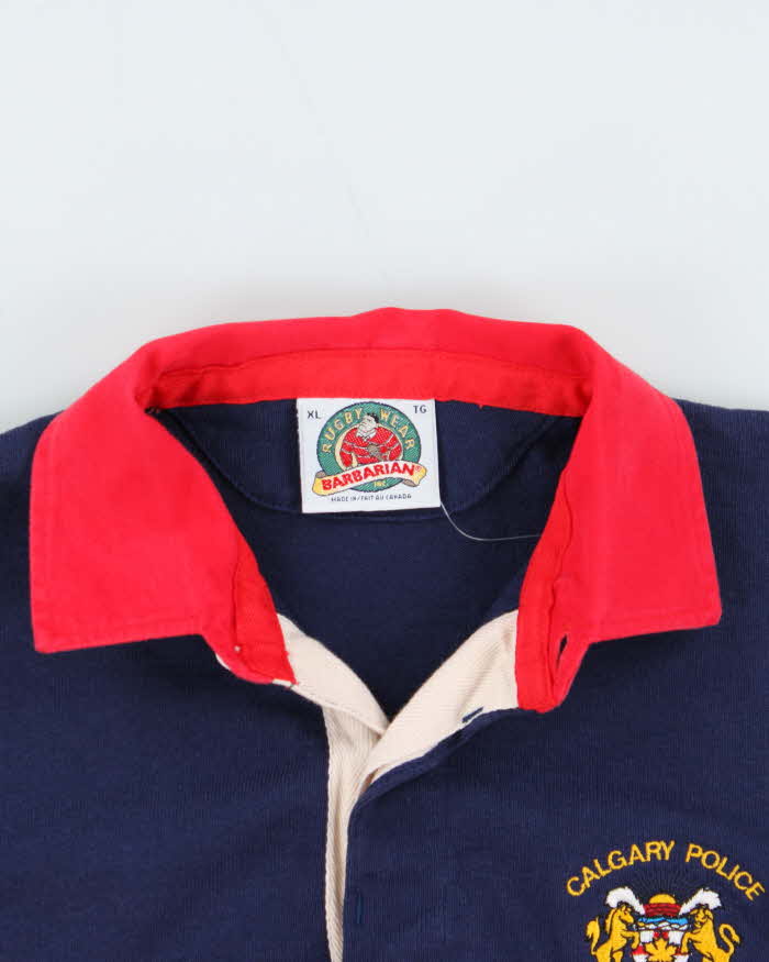 Vintage 1990s Barbarian Rugby Wear Calgary Police RC Rugby Shirt - XL