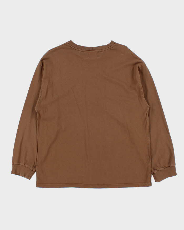 Vintage Brown Stussy Top Form Embroidered Pocket Long Sleeve T-Shirt - L
