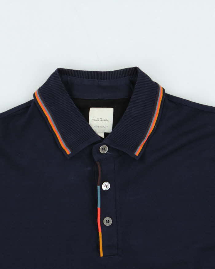 Vintage Paul Smith Classic Colour Detail Short Sleeve Polo Shirt - S
