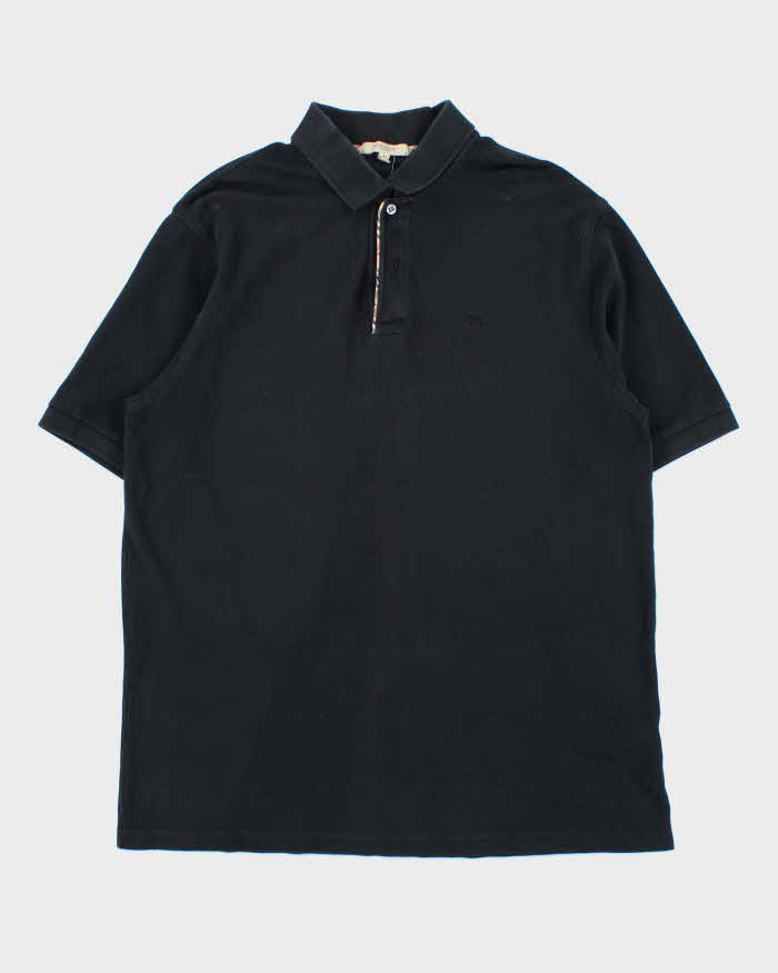 Vintage 00s Burberry Nova Check Trim Short Sleeve Polo Shirt - L