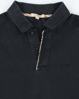 Vintage 00s Burberry Nova Check Trim Short Sleeve Polo Shirt - L