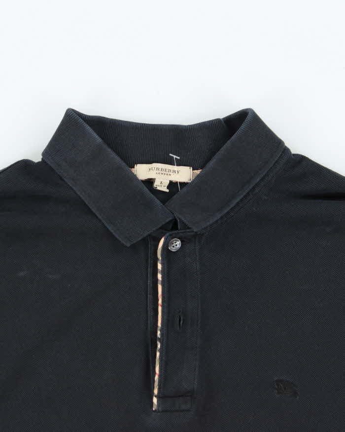 Vintage 00s Burberry Nova Check Trim Short Sleeve Polo Shirt - L