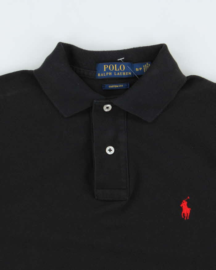 Vintage Polo Ralph Lauren Black Classic Small Pony Polo Shirt - S