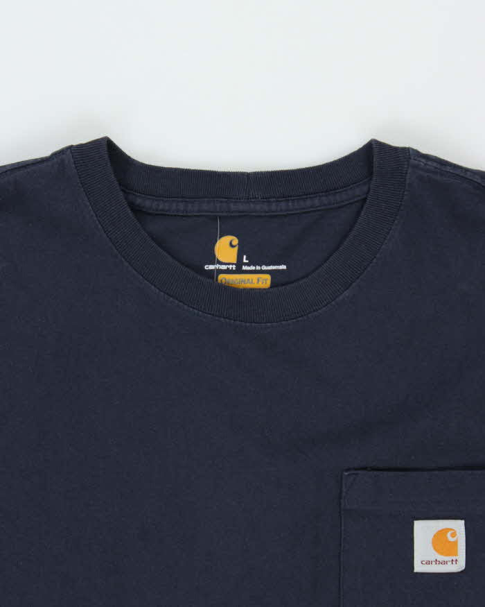 Vintage Carhartt Navy Pocket Relaxed Fit T-Shirt - L