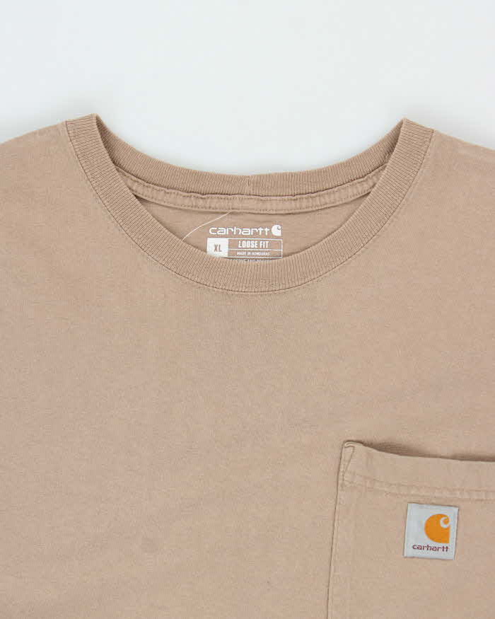 Vintage Carhartt Brown Pocket Loose Fit T-Shirt - XL