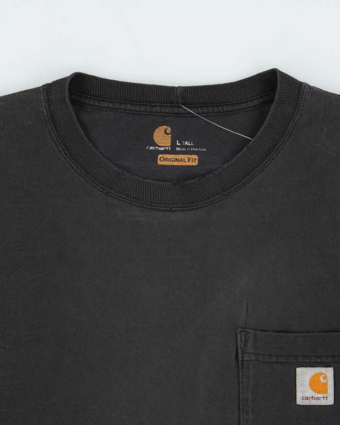 Vintage 00s Carhartt Faded Black Original Fit Pocket Long Sleeve T-Shirt - L